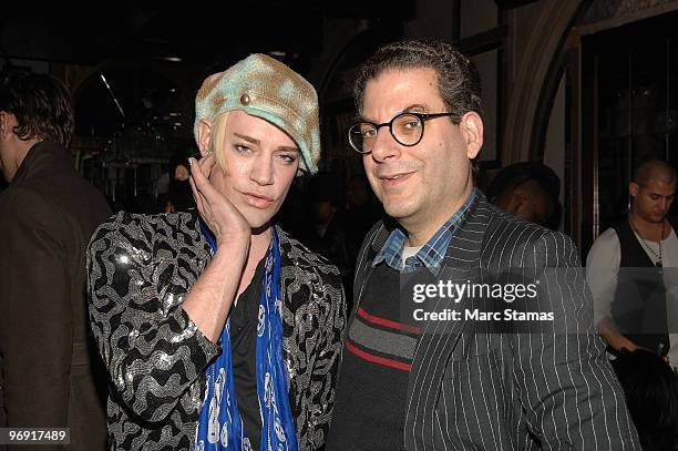 Designer Richie Rich and Columnist Michael Musto attend an end of Fashion Week party at The Gates on February 20, 2010 in New York.