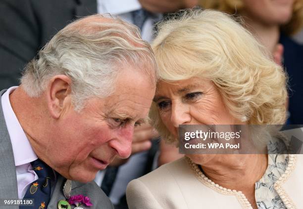 Prince Charles, Prince of Wales and Camilla, Duchess of Cornwall, who is also Vice-President of the Royal Cornwall Agricultural Association attend...