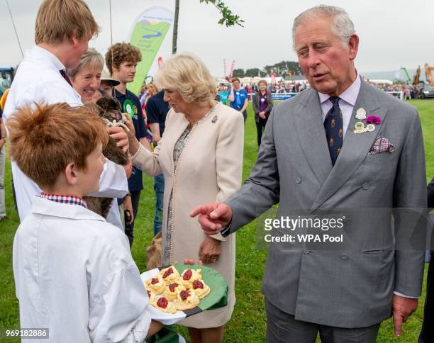 Prince Charles, Prince of Wales and Camilla, Duchess of Cornwall, who is also Vice-President of the Royal Cornwall Agricultural Association attend...