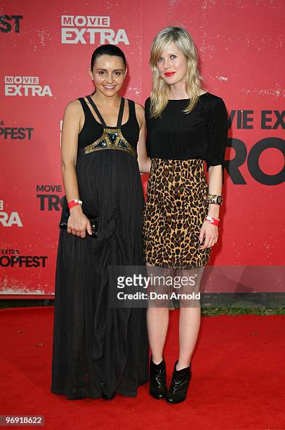 Pia Miranda and Alyssa McClelland arrives on the red carpet at the Tropfest 2010 short film festival at The Domain on February 21, 2010 in Sydney,...
