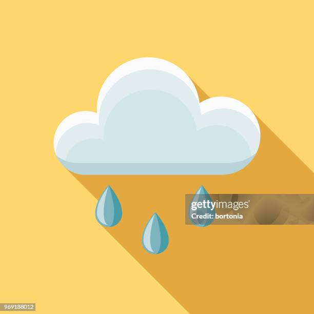 rain flat design springtime icon - spring rain stock illustrations