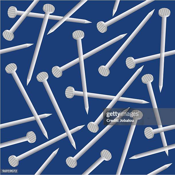 nails seamless pattern - galvanized stock illustrations