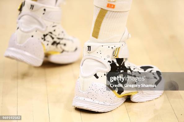 A detail of Klay Thompson of the Golden State Warriors Anta KT3