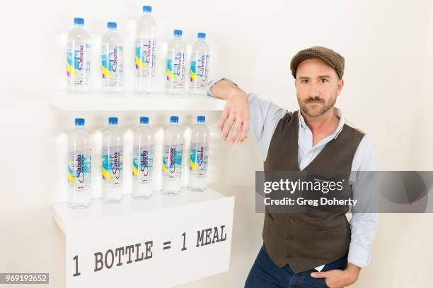 Actor Brian Rodda showcases Sababa Water at the Giveback Day at TAP - The Artists Project on June 6, 2018 in Los Angeles, California.