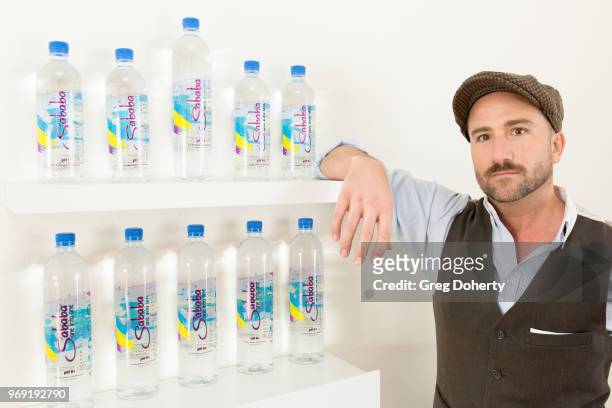 Actor Brian Rodda showcases Sababa Water at the Giveback Day at TAP - The Artists Project on June 6, 2018 in Los Angeles, California.