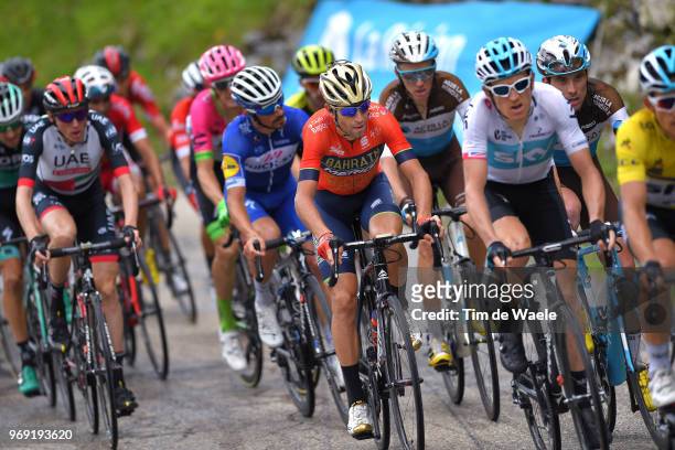 Vincenzo Nibali of Italy and Bahrain Merida Pro Team / Pierre Latour of France and Team AG2R La Mondiale / Julian Alaphilippe of France and Team...