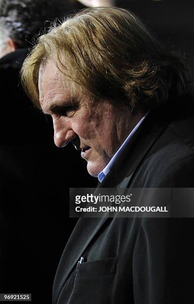 French actor Gerard Depardieu poses for photographers during the photo call for the movie "Mammuth" during the 60th Berlinale Film Festival in Berlin...