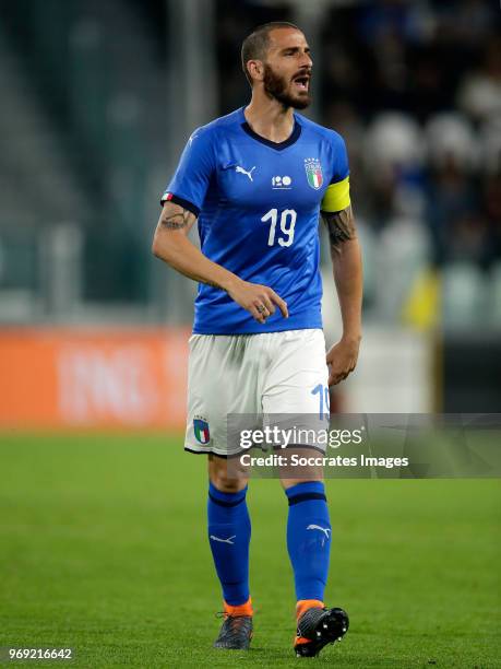 Leonardo Bonucci of Italy during the International Friendly match between Italy v Holland at the Allianz Stadium on June 4, 2018 in Turin Italy