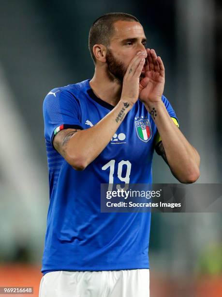 Leonardo Bonucci of Italy during the International Friendly match between Italy v Holland at the Allianz Stadium on June 4, 2018 in Turin Italy