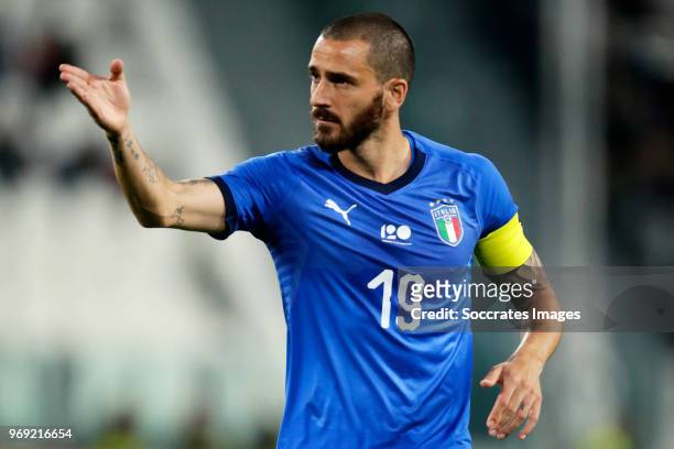 Leonardo Bonucci of Italy during the International Friendly match between Italy v Holland at the Allianz Stadium on June 4, 2018 in Turin Italy