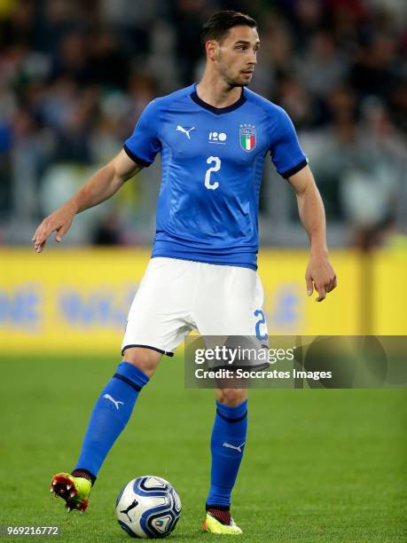 Mattia de Sciglio of Italy during the International Friendly match between Italy v Holland at the Allianz Stadium on June 4, 2018 in Turin Italy