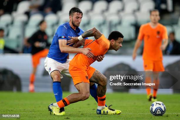 Memphis Depay of Holland during the International Friendly match between Italy v Holland at the Allianz Stadium on June 4, 2018 in Turin Italy