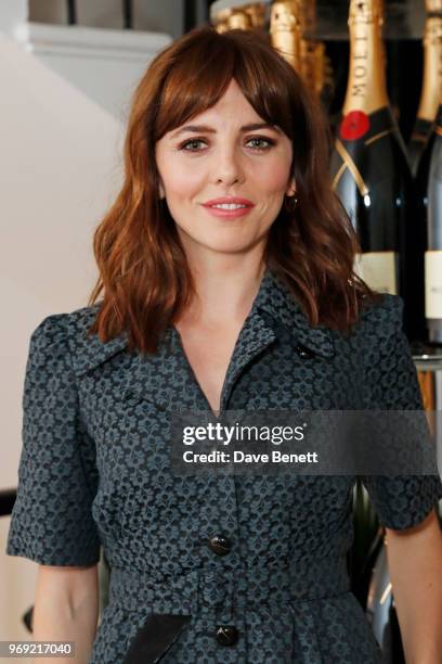 Ophelia Lovibond attends the Moet Summer House VIP launch night on June 7, 2018 in London, England.