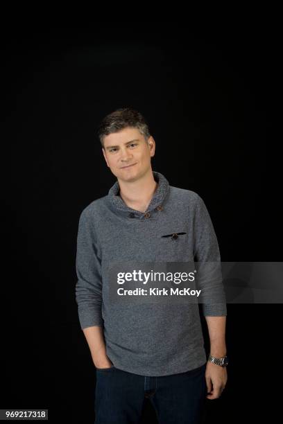 Producer Michael Schur is photographed for Los Angeles Times on April 8, 2018 in Los Angeles, California. PUBLISHED IMAGE. CREDIT MUST READ: Kirk...