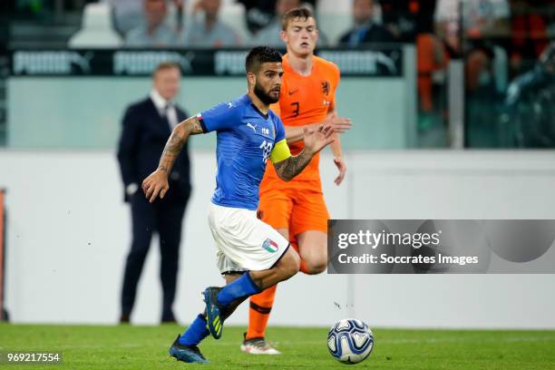 Lorenzo Insigne of Italy during the International Friendly match between Italy v Holland at the Allianz Stadium on June 4, 2018 in Turin Italy