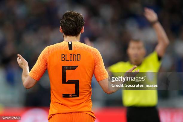 Daley Blind of Holland during the International Friendly match between Italy v Holland at the Allianz Stadium on June 4, 2018 in Turin Italy