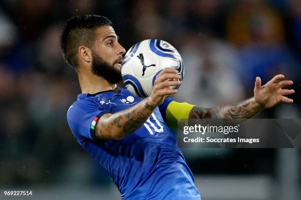 Lorenzo Insigne of Italy during the International Friendly match between Italy v Holland at the Allianz Stadium on June 4, 2018 in Turin Italy