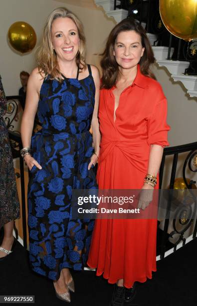 Stephanie Phair and Dame Natalie Massenet attend the Moet Summer House VIP launch night on June 7, 2018 in London, England.