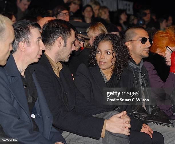 Marc Almond and Janet Jackson attends the Todd Lynn show during London Fashion Week on February 21, 2010 in London, England.