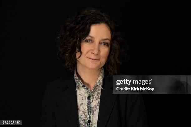 Actress Sara Gilbert is photographed for Los Angeles Times on April 7, 2018 in Los Angeles, California. PUBLISHED IMAGE. CREDIT MUST READ: Kirk...