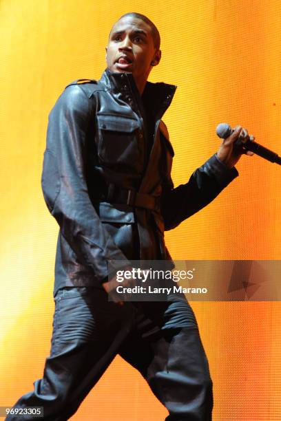 Trey Songz performs at Bank Atlantic Center on February 20, 2010 in Sunrise, Florida.