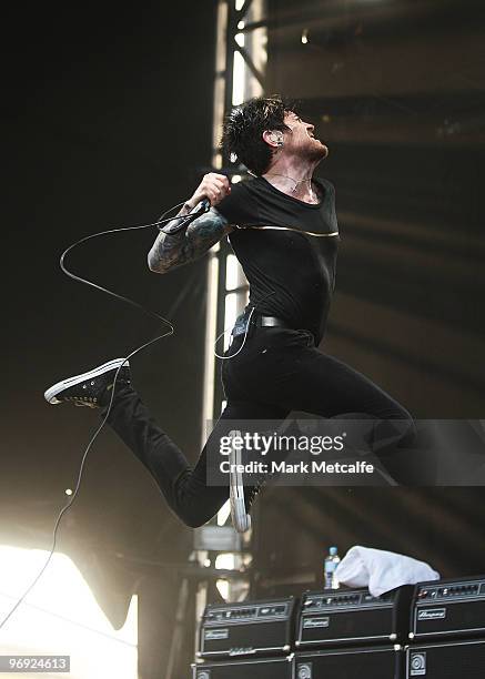 Davey Havok of AFI performs on stage during Soundwave Festival at Eastern Creek Raceway on February 21, 2010 in Sydney, Australia.