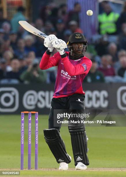 Sussex batsman Jofra Archer in batting action during the tour match at the 1st Central County Ground, Hove.