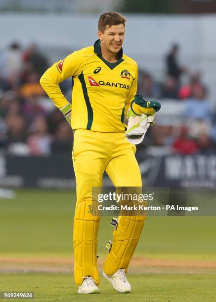 Australia's Tim Paine during the tour match at the 1st Central County Ground, Hove.