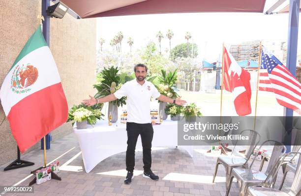 Dwayne De Rosario attends Estrella Jalisco's North American Adopted Football Team Agreement Press Conference on June 6, 2018 in Los Angeles,...