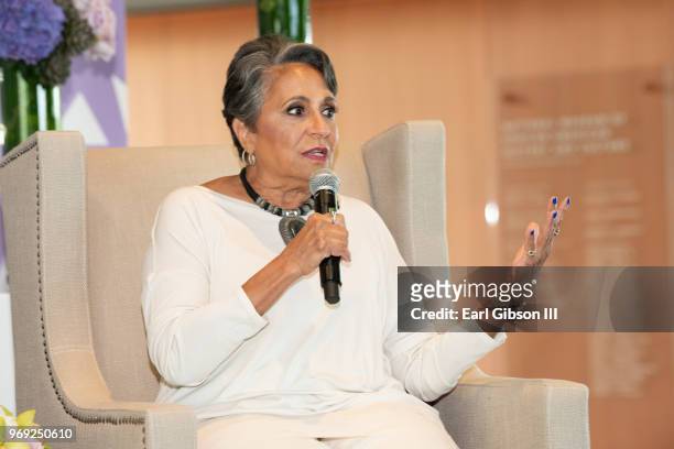 Cathy Hughes speaks onstage at the Women's E3 Summit at National Museum Of African American History & Culture on June 7, 2018 in Washington, DC.