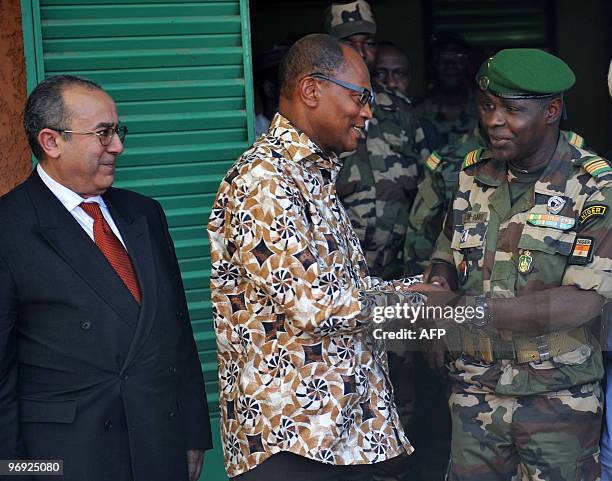 Salou Djibo , leader of the coup that overthrew Niger's president Mamadou Tandja, head of the 15-nation regional economic bloc ECOWAS Mohamed Ibn...