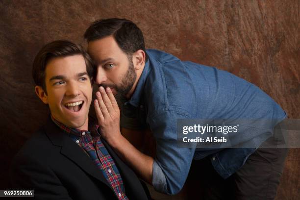 Comedians/actors Nick Kroll and John Mulaney are photographed for Los Angeles Times on February 15, 2017 in Hollywood, California. PUBLISHED IMAGE....