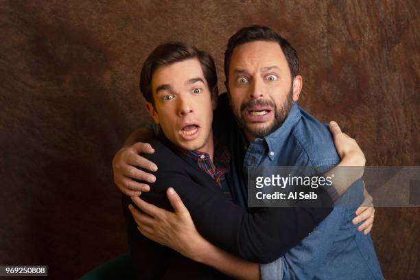 Comedians/actors Nick Kroll and John Mulaney are photographed for Los Angeles Times on February 15, 2017 in Hollywood, California. PUBLISHED IMAGE....