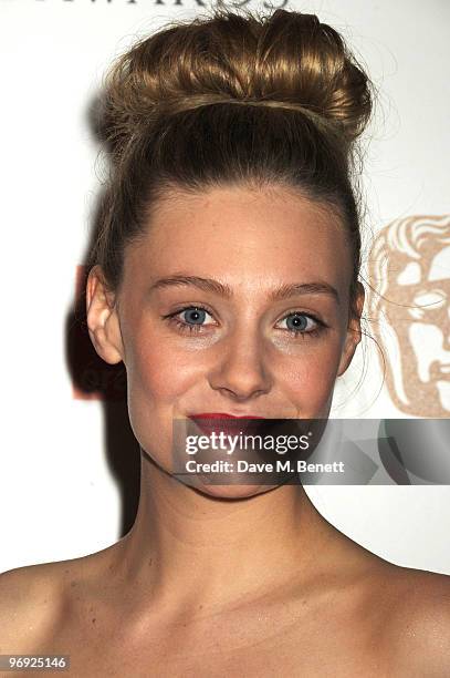 Romola Garai arrives at the Orange British Academy Film Awards 2010, at The Royal Opera House on February 21, 2010 in London, England.