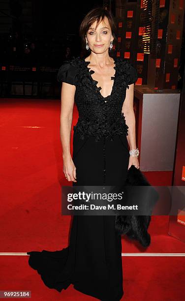 Kristin Scott Thomas arrives at the Orange British Academy Film Awards 2010, at The Royal Opera House on February 21, 2010 in London, England.