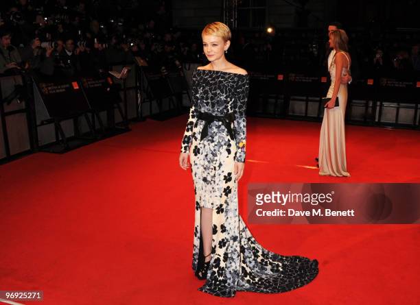Carey Mulligan arrives at the Orange British Academy Film Awards 2010, at The Royal Opera House on February 21, 2010 in London, England.