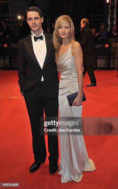 Matthew Goode and Sophie Dymoke attends the Orange British Academy Film Awards 2010 at the Royal Opera House on February 21, 2010 in London, England.