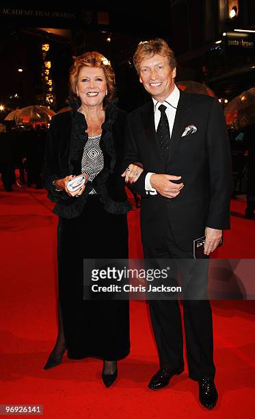 Cilla Black and Nigel Lythgoe attends the Orange British Academy Film Awards 2010 at the Royal Opera House on February 21, 2010 in London, England.