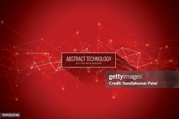 ilustrações de stock, clip art, desenhos animados e ícones de abstract network red background - red background