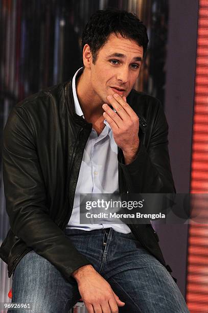 Raul Bova during the Italian TV show "Quelli Che il Calcio" on February 21, 2010 in Milan, Italy.