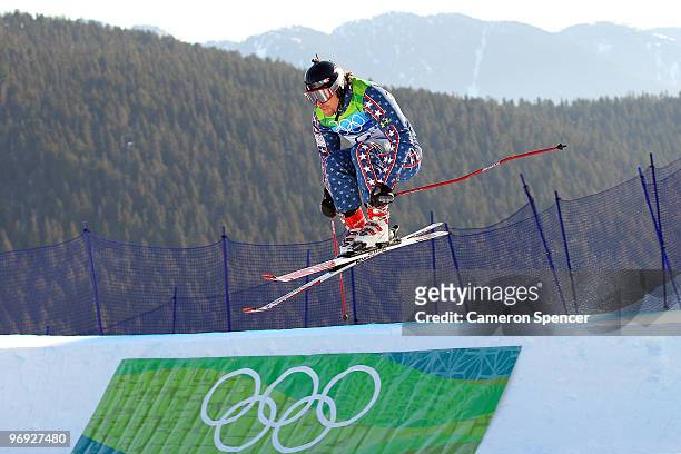 Casey Puckett of the United States competes in a men's ski cross qualification race on day ten of the Vancouver 2010 Winter Olympics at Cypress...