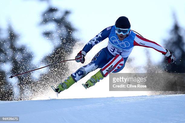 Will Brandenburg of the United States competes during the Alpine Skiing Men's Super Combined Downhill on day 10 of the Vancouver 2010 Winter Olympics...