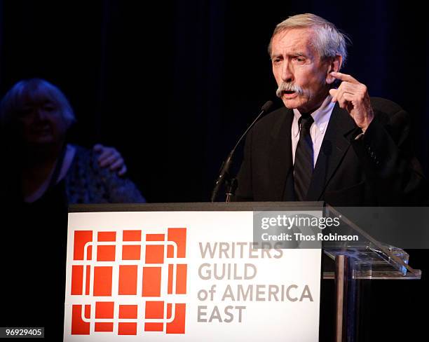 Writer Edward Albee attends the 62 Annual Writers Guild Awards - Show at the Millennium Broadway Hotel on February 20, 2010 in New York City.