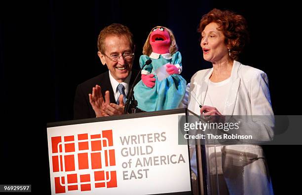 Bob McGrath and Fran Brill attend the 62 Annual Writers Guild Awards - Show at the Millennium Broadway Hotel on February 20, 2010 in New York City.