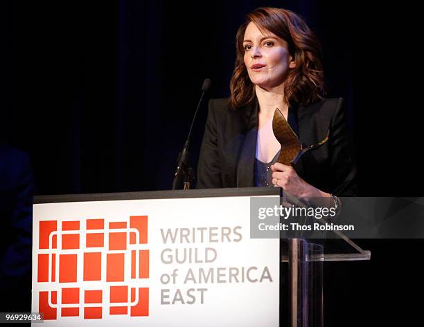 Writer/actress Tina Fey attends the 62 Annual Writers Guild Awards - Show at the Millennium Broadway Hotel on February 20, 2010 in New York City.