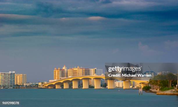 sarasota, florida usa - skyline and bridge - sarasota stock pictures, royalty-free photos & images