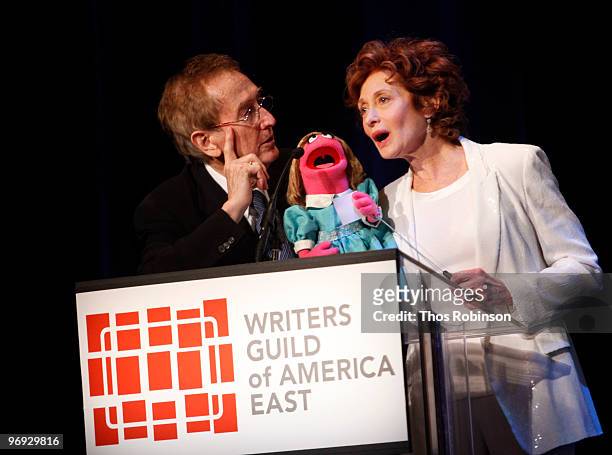 Bob McGrath and Fran Brill attend the 62 Annual Writers Guild Awards - Show at the Millennium Broadway Hotel on February 20, 2010 in New York City.