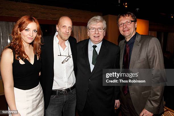 Actress Abby Elliot, actor Chris Elliot, President of the Writers Guild of America East, Michael Winship, and executive director of the Writers Guild...