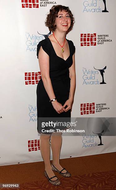 Comedian Kristen Schaal attends the 62 Annual Writers Guild Awards - Arrivals & Cocktail Party at the Millennium Broadway Hotel on February 20, 2010...