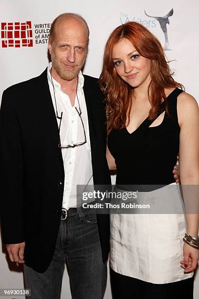 Chris Elliot and Abby Elliot attend the 62 Annual Writers Guild Awards - Arrivals & Cocktail Party at the Millennium Broadway Hotel on February 20,...